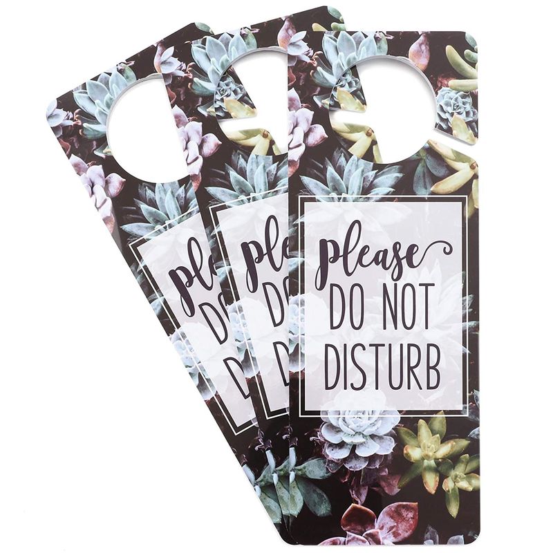 Door Knob Hanger, Do Not Disturb, Welcome Please Knock (3 Pack)