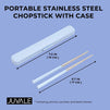 Portable Stainless Steel Chopstick with Case (7.5 in, Blue)