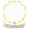 Elegant Classic Party Plates with Gold Foil Edges (White, 24 Pack)