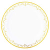 Elegant Classic Party Plates with Gold Foil Edges (White, 24 Pack)