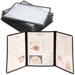 3 Page Triple Fold Restaurant Menu Covers (8.5 x 11 in, 12 Pack)