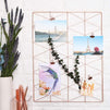 Juvale Grid Wall Panel, Metal Wire Photo Rack (17 x 13 in, Rose Gold)