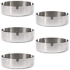 Juvale Round Stainless Steel Cigarette Ashtray Set (5 Pack)