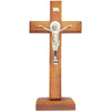 Juvale Wood Catholic Crucifix Cross with Stand, 12 Inches