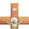 Juvale Wood Catholic Crucifix Cross with Stand, 12 Inches