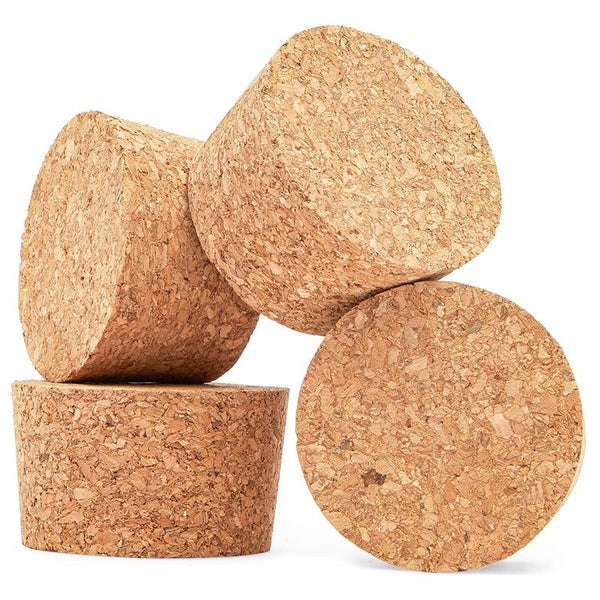 Size #34 Large Tapered Cork Plugs (2.49 x 2.22 x 1.47 In, 4 Pack)