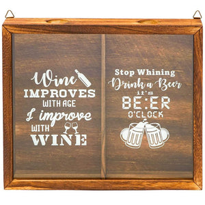 Juvale Wine Cork and Beer Cap Holder, 13 x 11 x 2.5 Inches