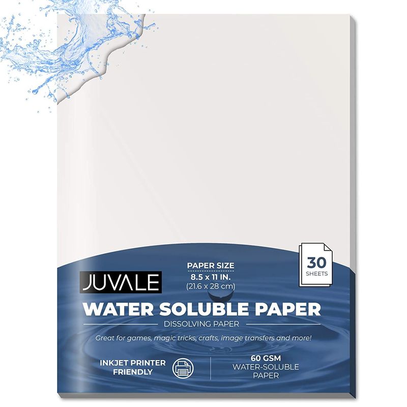 Water Soluble Dissolving Paper (8.5 x 11 in, 30 Sheets)