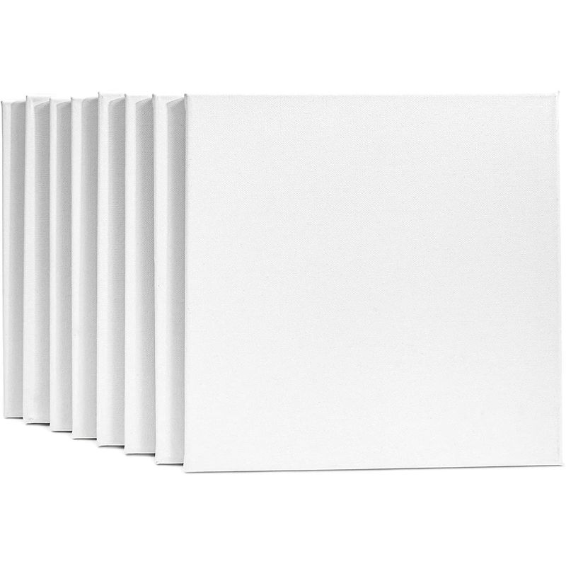 Large Stretched Canvas for Painting (12 x 12 in, 8 Pack)