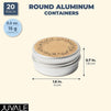 Round Aluminum Container, Multipurpose Tin (0.5 oz, 20-Pack)