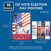 Go Vote, Patriotic Election Day Posters (13 x 19 In, 10 Pack)