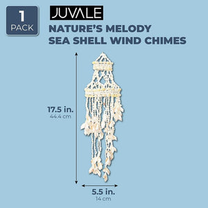 Juvale Seashell Wind Chimes, Beach Home Decor (5.5 x 17.5 Inches)