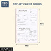 Customer Information Cards for Stylist, Salon and Hairdresser (8.5 x 5.5 in, 120 Pack)