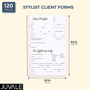 Customer Information Cards for Stylist, Salon and Hairdresser (8.5 x 5.5 in, 120 Pack)