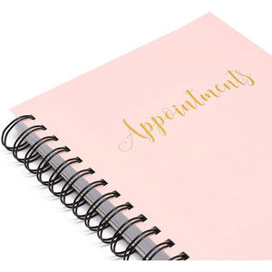 Salon Appointment Book with Marble Design (Pink, Gold, 13.5 x 7 in, 200 Pages)