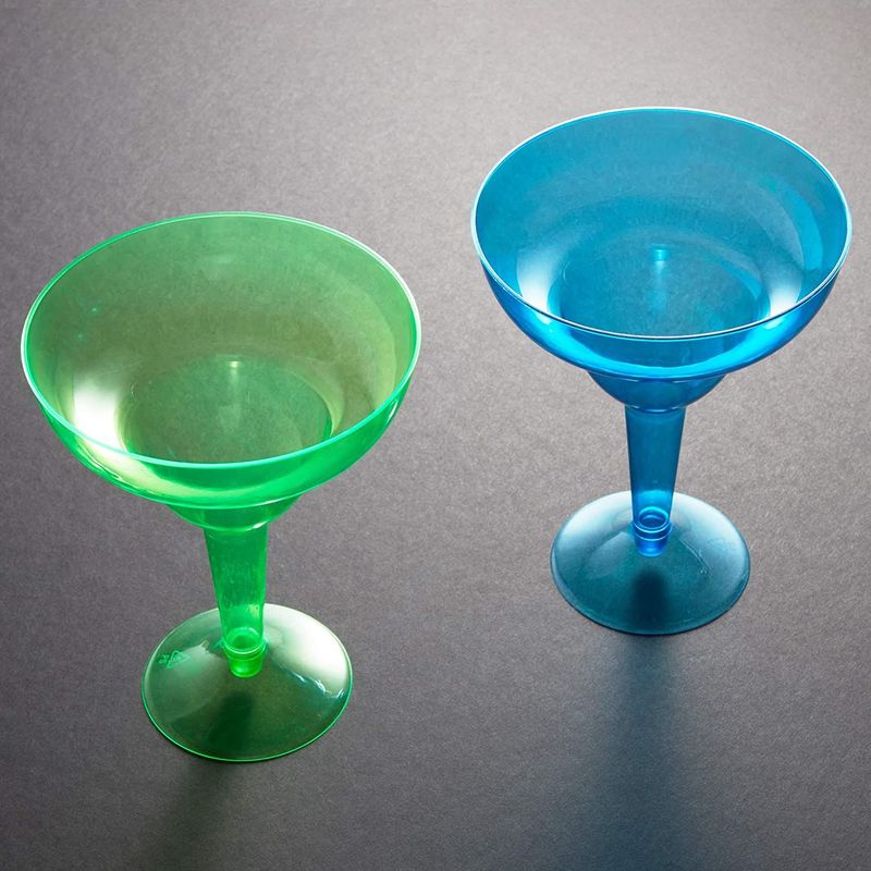 Neon Margarita Glasses, 12-Oz Capacity (Blue, Green, Pink, Yellow, Set of 36)