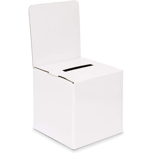 Ballot Box with Blank Sticker Sheets (6 in, 10 Pack)