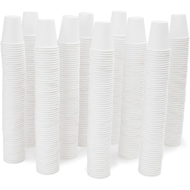 600-Pack 3 oz. Small Paper Cups, Disposable for Bathroom & Mouthwash, White