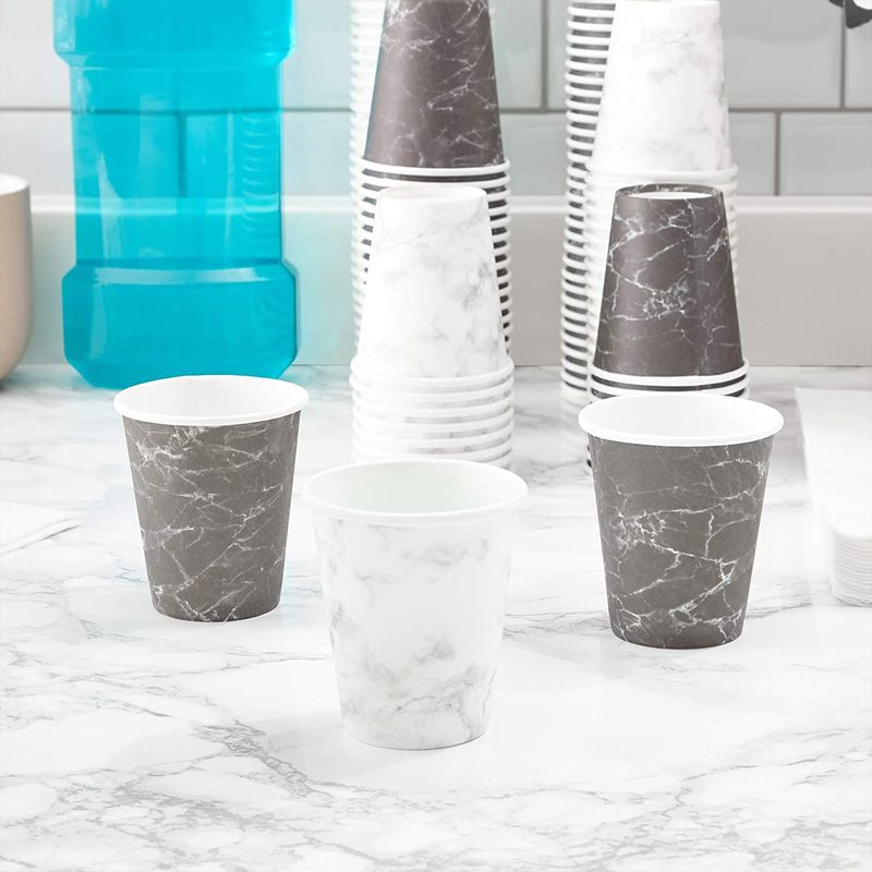 50 Pack 3oz White Paper Cups, Bathroom Cups Disposable,Moushwash