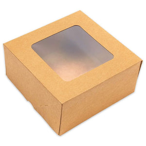 Kraft Cupcake Boxes with 4 Inserts and Window for Weddings and Birthdays (24 Pack)