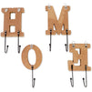 Home Wooden Letters Key Holder and Wall Decor (8 Inch Tall, 4 Pieces)