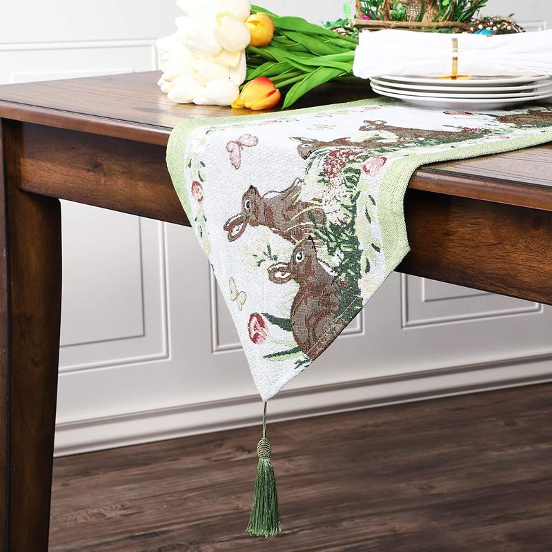 Juvale Woven Table Runner with Tassel, Easter Home Decor (68.5 x 12.5 in)