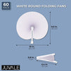 Juvale White Paper Folding Fans, Handheld Fan (10 x 9.5 in, 60 Pack)