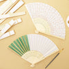 Juvale Bamboo Folding Fans, Handheld Fan (White, 12 Pack)