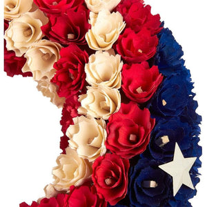 Floral Door Wreath for 4th of July or Election Day, American Flag Décor (14 In)