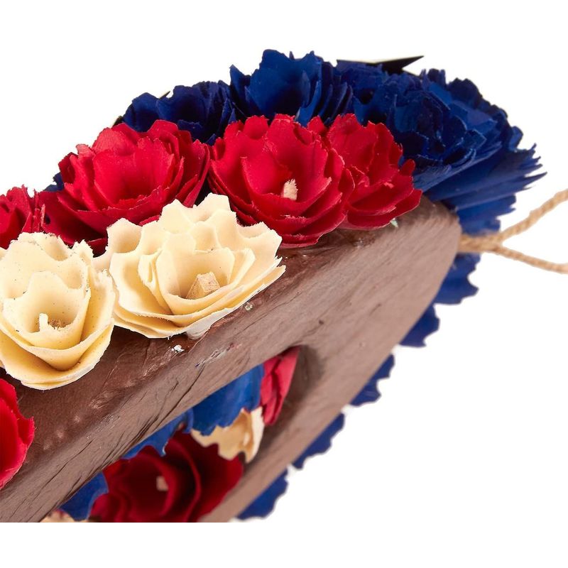  JINGHONG Fourth of July Wreath,13 Inch Artificial
