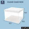 Clear Plastic Cake Box Carrier Packing with Lids for 6 Inch Cakes (6 Pack)