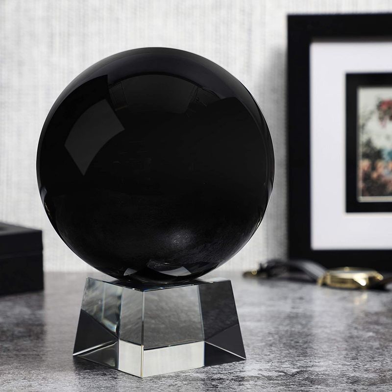 Juvale Black Obsidian Crystal Ball with Stand for Desk or Tabletop (6 Inches)