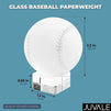Glass Paperweight, Crystal Baseball with Stand for Desk or Tabletop (2.3 In)