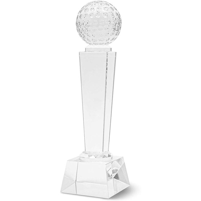 Juvale Crystal Glass Golf Trophy, Paperweight for Desk or Table Decor (9 in)