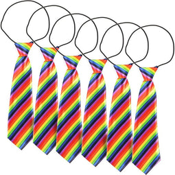 Rainbow Neckties for Costume Parties (6 Pack)