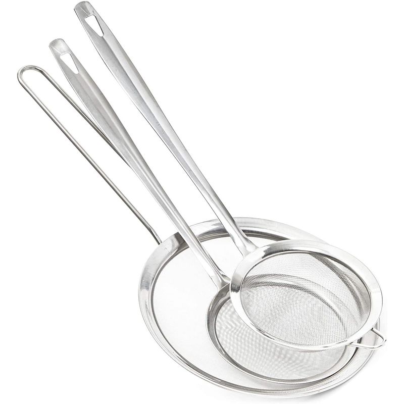 Stainless Steel Skimmer Spoon Set with Handle (3 Pack)