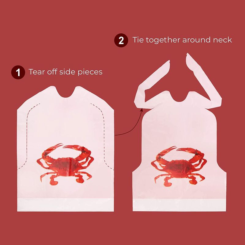 Disposable Adult Crab Bibs (100 Pack)