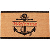 Nautical Anchor Welcome Mat for Front Door, Natural Coir Doormat (30 x 17 in)