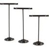 Juvale T-Shape Earring Display Stands in 3 Sizes (Metal, Black, 6-Pack)