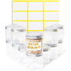 Clear Round Jars with Metal Lids and Labels (6 oz, 12 Pack)