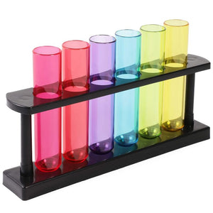 Polystyrene Test Tubes with Rack (1.5 oz, 6 Colors, 4 Pack)