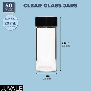 Clear Glass Empty Sample Bottles (0.7 oz., 50 Pack)