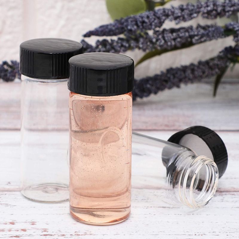 Clear Liquid Sample Glass Bottles with Caps for Cosmetics (1 oz