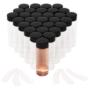 Clear Liquid Sample Glass Bottles with Caps for Cosmetics (1 oz, 30 Pack)