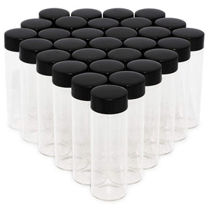 Clear Liquid Sample Glass Bottles with Caps for Cosmetics (1 oz, 30 Pack)