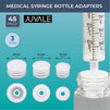 Press in Medical Syringe Bottle Adapter (3 Sizes, 45 Pack)