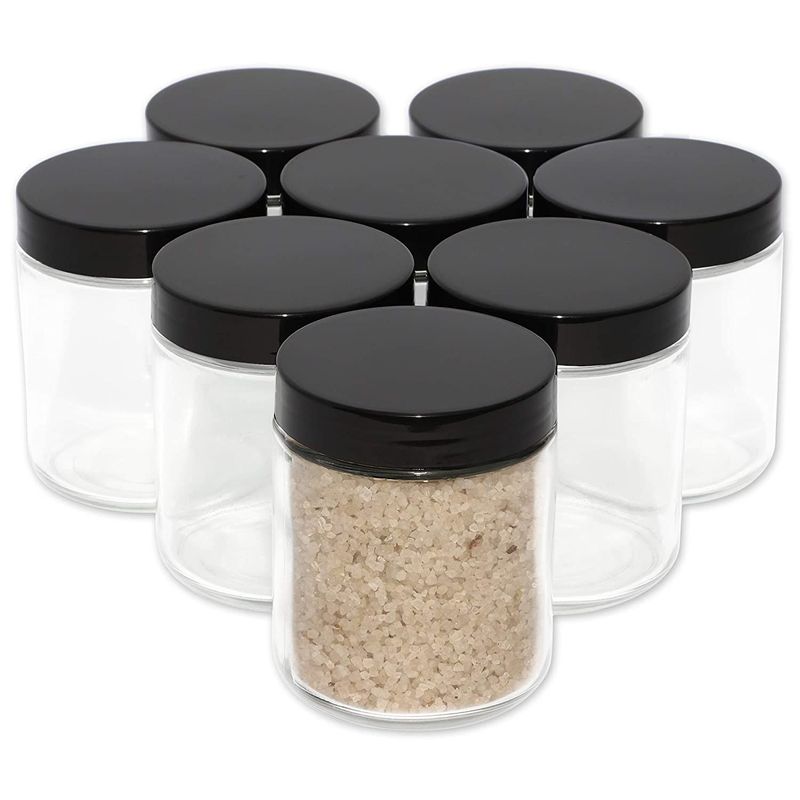 8oz Glass Jars with Lids, Straight Sided Cosmetic Jar (8 Pack)