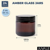 Amber Round Glass Jars (8 oz, 8 Pack)