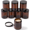 Amber Round Glass Jars (8 oz, 8 Pack)