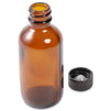 Round Amber Boston Bottles with Black Poly Cone Cap (2 oz, 30 Pack)